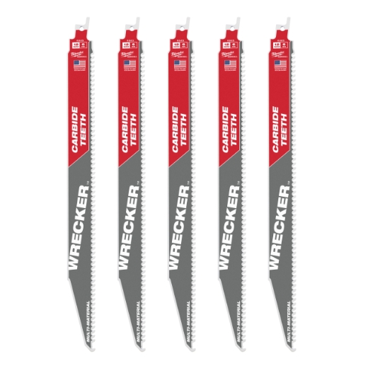 MILWAUKEE 300 x 4,2 mm (6 TPI) Säbelsägeblatt THE WRECKER HM-bestückt 5er Pack