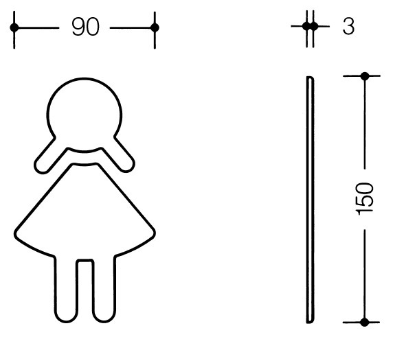 HEWI Hinweisschild FRAU 801.91.020, Polyamid, 801.91.020 97