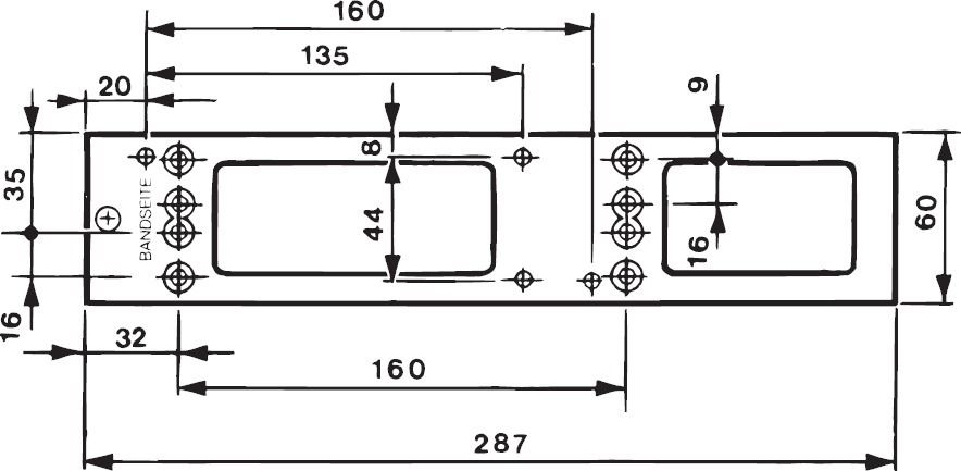 GEZE Montageplatte für TS 5000/4000/4000S, silberfarbig, 049185