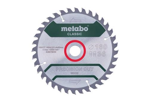 METABO Kreissägeblatt precision cut wood classic D160x2,2/1,4xBohrung20mm Z.36 WZ