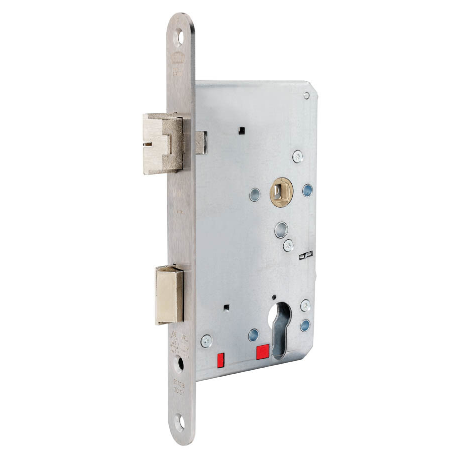BKS Elektrisch verriegelndes Panik-Einsteckschloss B 2110, rund, 9/72 mm, Edelstahl