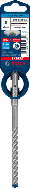 BOSCH EXPERT SDS plus-7X Hammerbohrer, 9 x 100 x 165 mm. Für Bohrhämmer