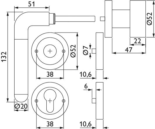 HERMAT Wechselgarnitur mit Rosetten CLUB 1110/2031/3127, Materialkombination