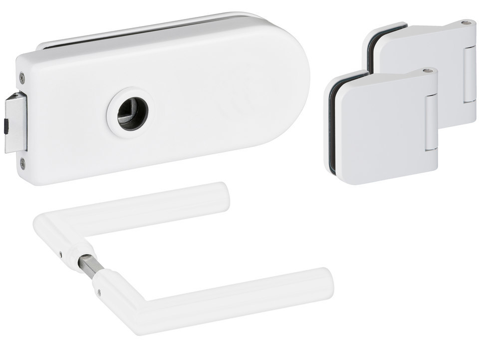 HERMAT Ganzglastürschloss-Set VENEZIA 6011/6315/1802, Aluminium