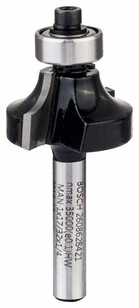 BOSCH Abrundfräser 1/4", R1 6,3 mm, D 25,4 mm, L 13,2 mm, G 54 mm