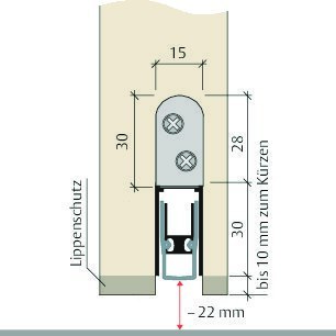 PLANET Türabsenkdichtung ZA FH, Silikon 1.210 mm grau