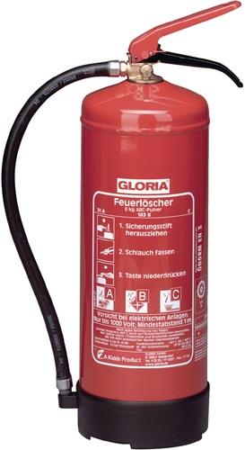 GLORIA Dauerdruck-Pulverfeuerlöscher PD 12 G A 12kg Brandkl.55 A 233 B C m.Wandh.GLORIA