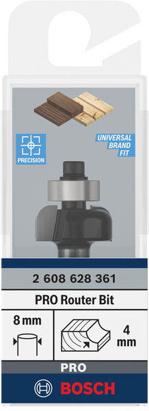 BOSCH Profilfräser E, 8 mm, R1 4 mm, D 20,7 mm, L 9 mm, G 53 mm