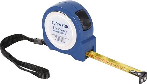 TECWERK Taschenrollbandmaß L.8m B.25mm mm/cm EG II ABS Selbstarretierung TECWERK