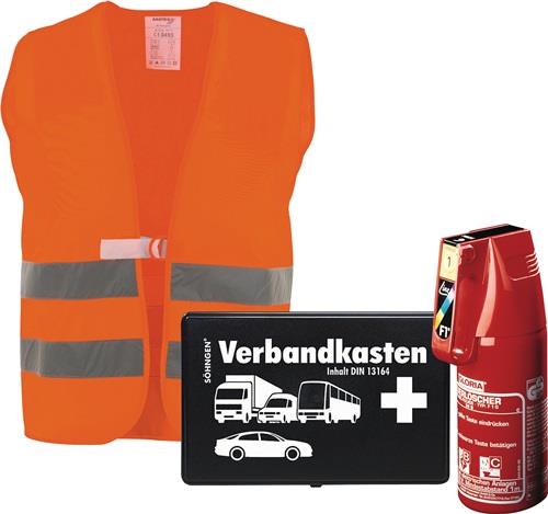 Nordwest KFZ-Sicherheitspaket Set besthend aus Feuerlöscher, Warnweste, Verbandkasten