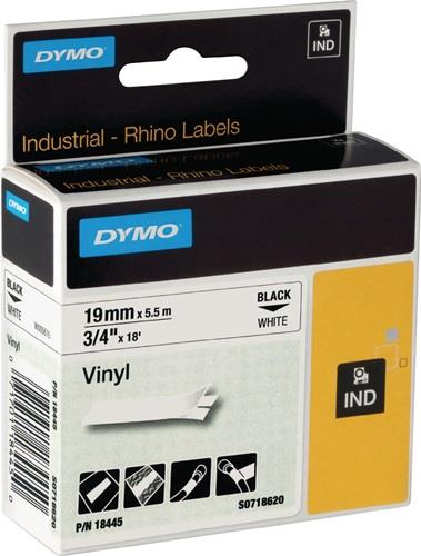 DYMO Schriftband Band-B.19mm Band-L.5,5m Vinylband schwarz auf weiß DYMO