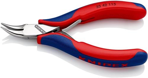 KNIPEX Elektronik-Greifzange Gesamt-L.115mm flachrunde Backen Form 4 Mehrkomp.-Hüllen