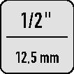 Steckschlüsseleinsatz 1/2 Zoll 6-kant SW 13mm L.40mm TECWERK