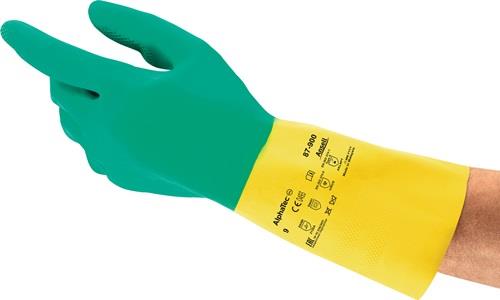 ANSELL Chemiehandschuh AlphaTec® 87-900 Gr.9,5-10 grün/gelb EN 388,EN 374,EN 421