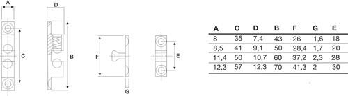 BMB Doppelkugelschnäpper MS blk 43mm KGL u.Feder a.STA BMB