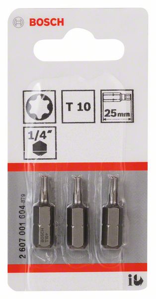 BOSCH Schrauberbit Extra-Hart T10, 25 mm, 3er-Pack