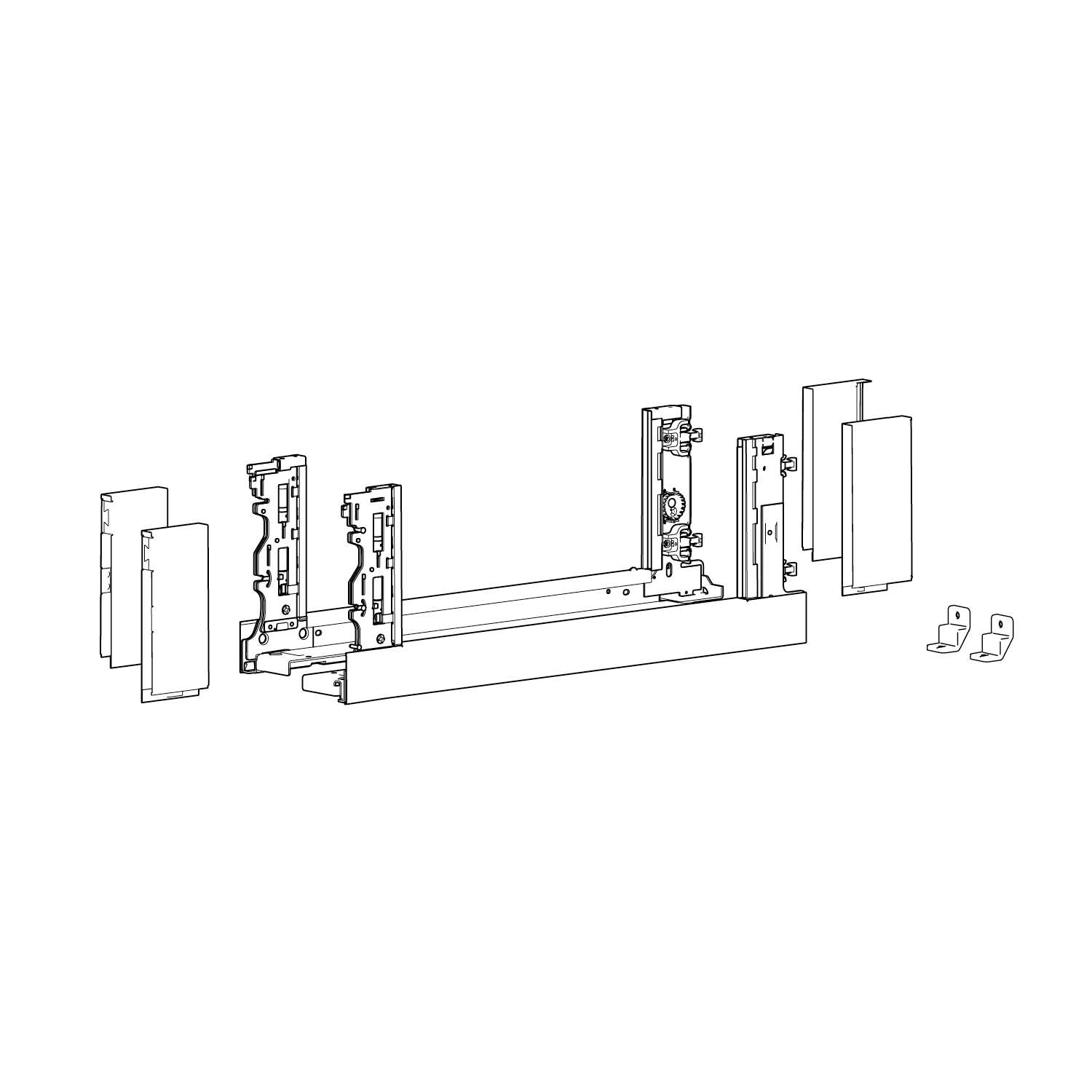 HETTICH AvanTech YOU Set Inlayzarge, Höhe 187 mm x NL 400 mm, silber, links und rechts, 9353284