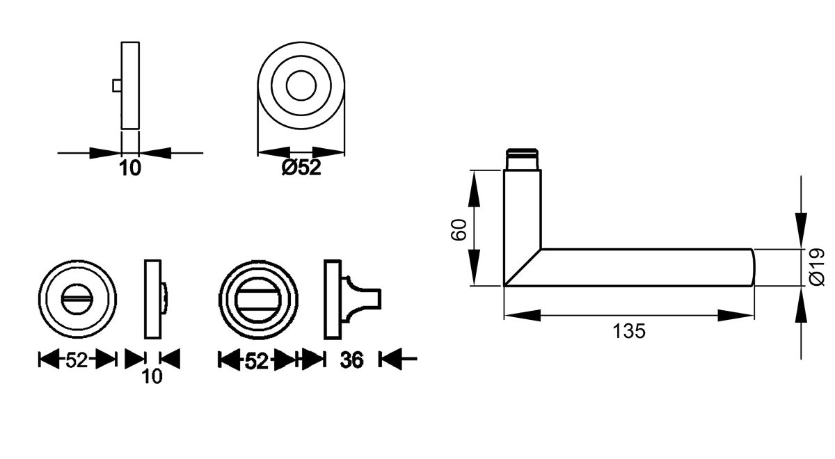 KARCHER DESIGN Drückergarnitur ER30 - Korsika, Bad, Edelstahl