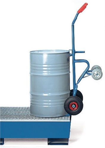 FETRA Fasskarre STA Bereifung Vollgummi m.2 Stützrädern f.200-l-Blechfässer