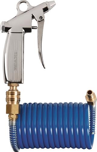 TECWERK Spiralschlauch-Pistolen-Set ID 6mm AD 8mm L.5m blau Kuppl.DN 7,2 TECWERK