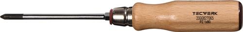 TECWERK Schraubendreher Gr.PZD 1 Klingen-L.80mm Holzgr.Rundkl.m.6KT Ans.TECWERK