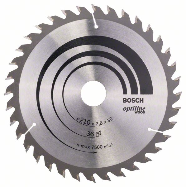 BOSCH Kreissägeblatt Optiline Wood für Handkreissägen, 210 x 30 x 2,8 mm, 36