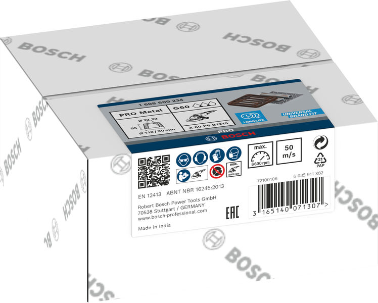 BOSCH Schleiftopf, konisch-Metall/Guss 90 mm, 110 mm, 55 mm, 60