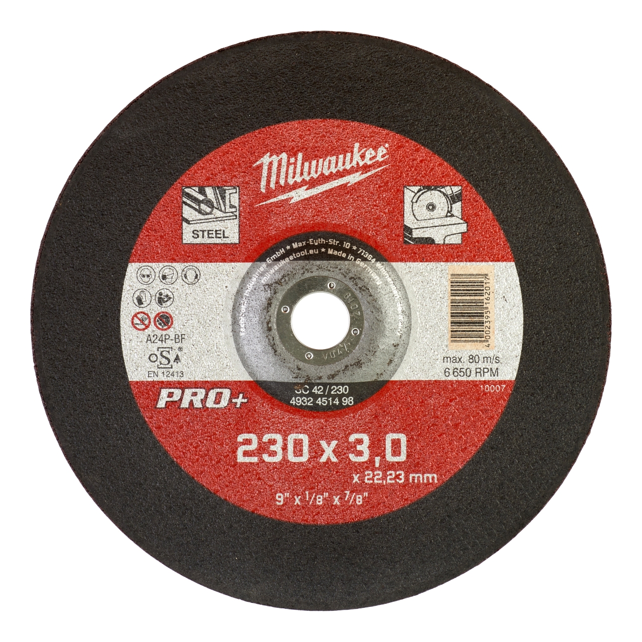 MILWAUKEE SC42 3 mm gekröpft Metalltrennscheibe PRO+ 230 mm