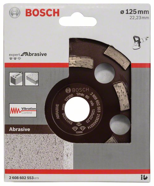 BOSCH Diamanttopfscheibe Expert for Abrasive, 50 g/mm, 125 x 22,23 x 4,5 mm