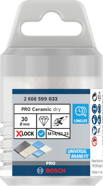 BOSCH Diamanttrockenbohrer X-LOCK Best for Ceramic Dry Speed, 30 x 35 mm