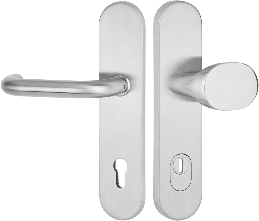 HERMAT Schutz-Wechselgarnitur mit Langschild BASIC 01 1801.Ø22/2089.KSH/3128, Edelstahl