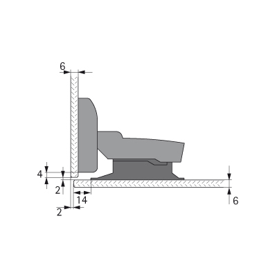 HETTICH Sensys für Glasanwendungen, Öffnungswinkel 110°, 9134990