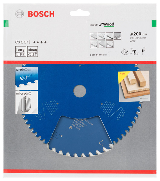 BOSCH Kreissägeblatt Expert for Wood, 200 x 32 x 2,8 mm, 48