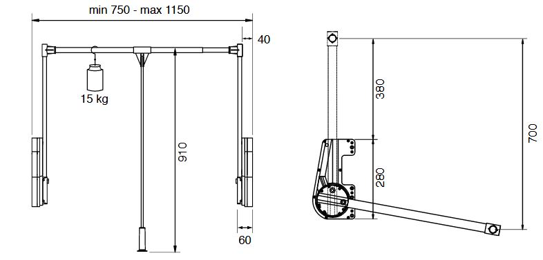 AMBOS Kleiderlift Lift 700 - lichtgrau