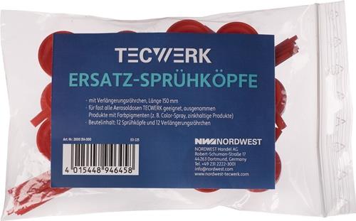 TECWERK Ersatzsprühköpfe je 12 Sprühköpfe u.Röhrchen (150 mm) Ku.Btl.TECWERK