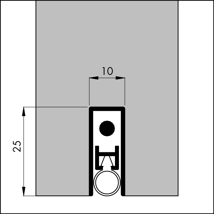 ELLEN Autom. Türbodendichtung Ellen-Matic-Extra z. Einnuten, silber ELLEN Autom. Türbodendichtung Ellen-Matic-Extra z. Einnuten, silber