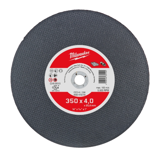 MILWAUKEE CCS41 4 mm Trennscheibe Ductil-Gussrohr 350 mm