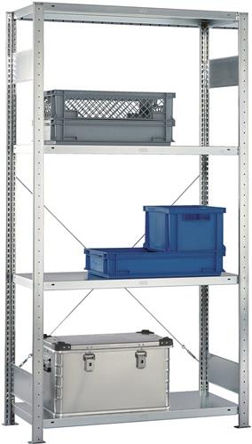 META Steckregal H2000xB1000xT600mm Grundr.verz.2 Rahmen,4 Fbd.Trgf.150kg Feldl.1650kg