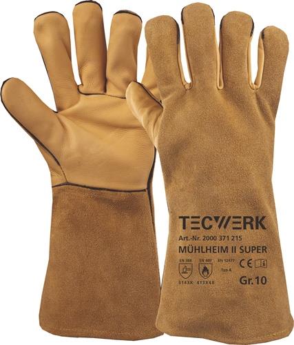 TECWERK Schweißerhandschuhe Mühlheim II Super Gr.10 gelb EN 388/407/12477 6PA TW