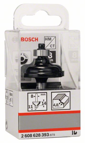 BOSCH Profilfräser A 8 mm, R1 4,8 mm, B 11 mm, L 14,3 mm, G 57 mm