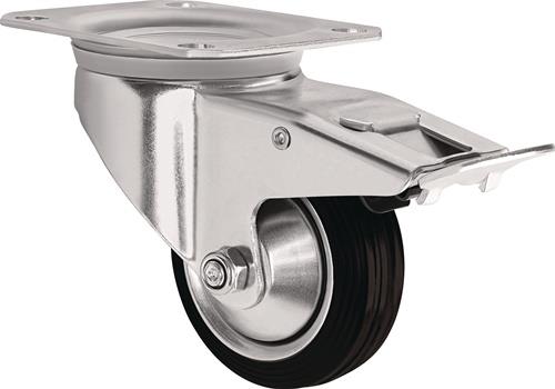 TECWERK Lenkrolle m.Festst.D.160mm Trgf.135kg m.Festst.VG 135x110mm TECWERK