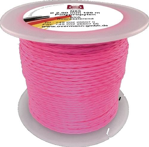 Nordwest Pflastererschnur L.100m D.2mm 60kg PP pink,fluoresz.