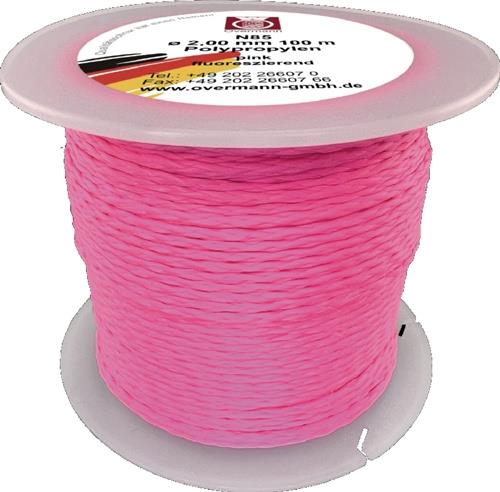 OVERMANN Pflastererschnur L.100m D.2mm 60kg PP pink