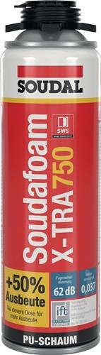 SOUDAL 1K-Pistolenschaum SOUDAFOAM X-TRA 750 500 ml B2 grau o.Einw.-Handsch.