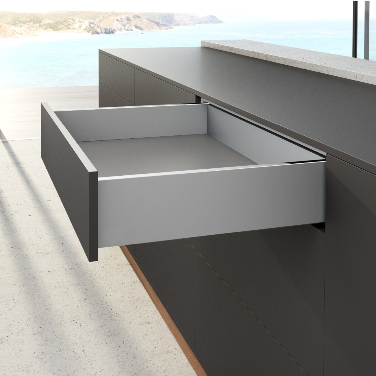 HETTICH AvanTech YOU Set Zarge, Höhe 139 mm x NL 450 mm, silber, links und rechts, 9353348