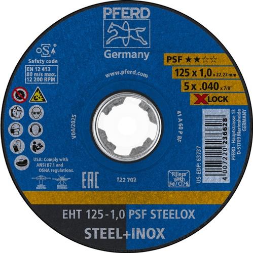 PFERD Trennscheibe X-LOCK PSF STEELOX D125x1mm ger.INOX Bohr.22,23mm PFERD
