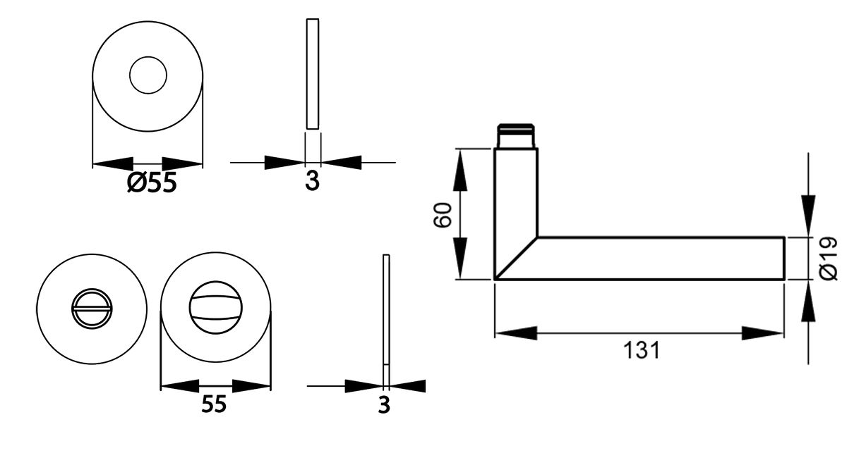 KARCHER DESIGN Drückergarnitur EPL28 - Rhodos, Bad, Edelstahl