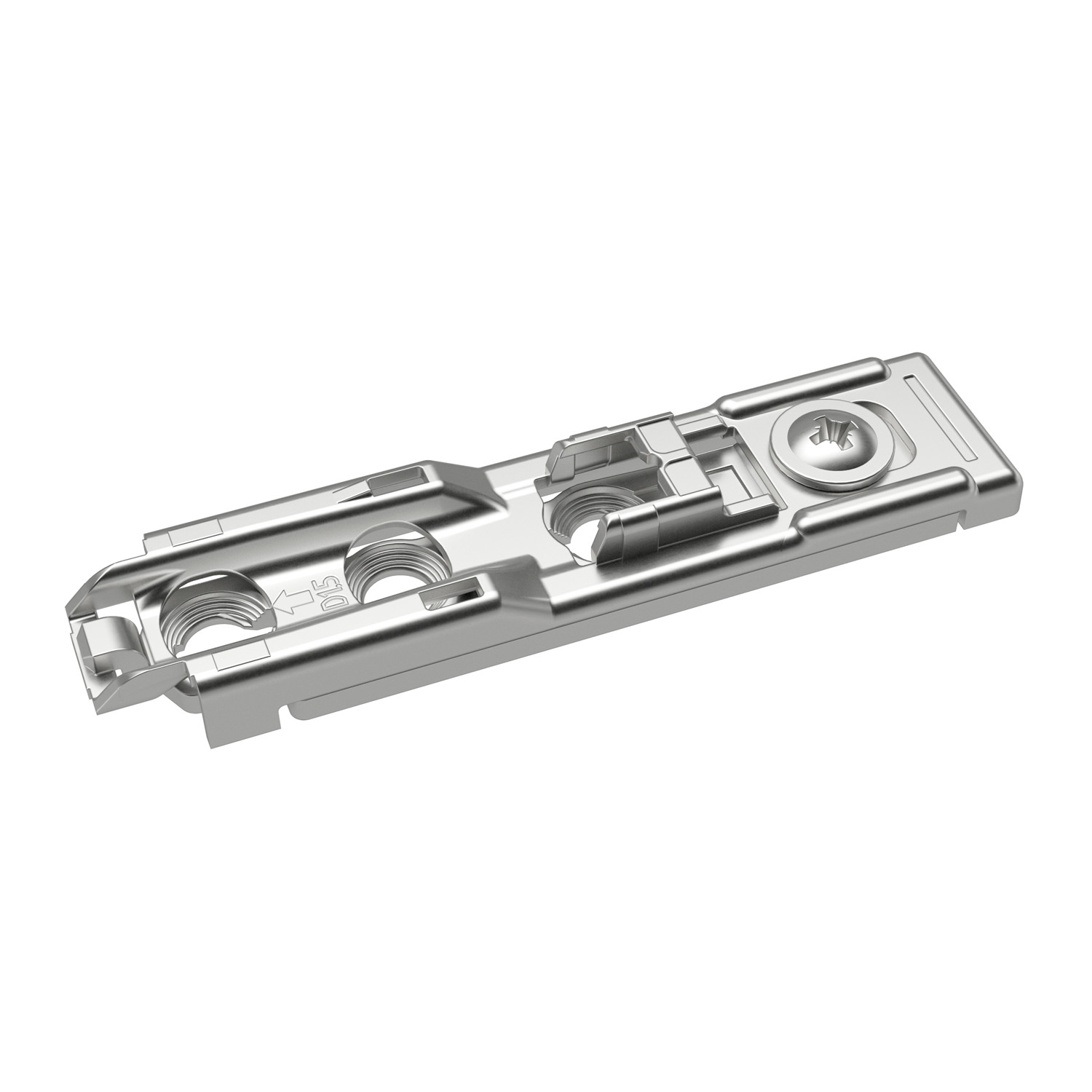 HETTICH Linear-Montageplatte mit Direkt-Höhenverstellung, vernickelt, Lochreihe 20 x 32 mm, zum Anschrauben, Distanz 3.0 mm, 9117342
