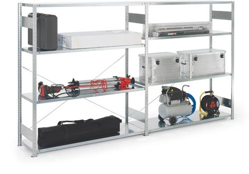 META Großfachsteckregal H2000xB1700xT600mm Anbauregal 4 Stahl-Bd.verz.silber META