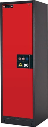ASECOS Sicherh.-Schrank Typ 90 H1953xB599xT615mm grau/rot Vollblechtüren